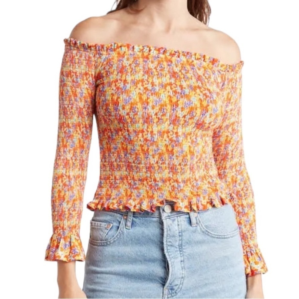 NEW Caroline Constas Floral Off the Shoulder Top